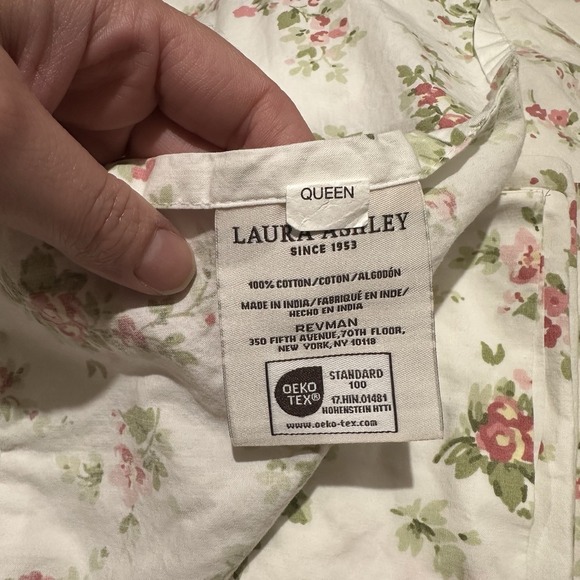 Laura Ashley 90s Cottagecore Rose Sheet Set Queen Size Shabby Chic Grannycore - Picture 8 of 8
